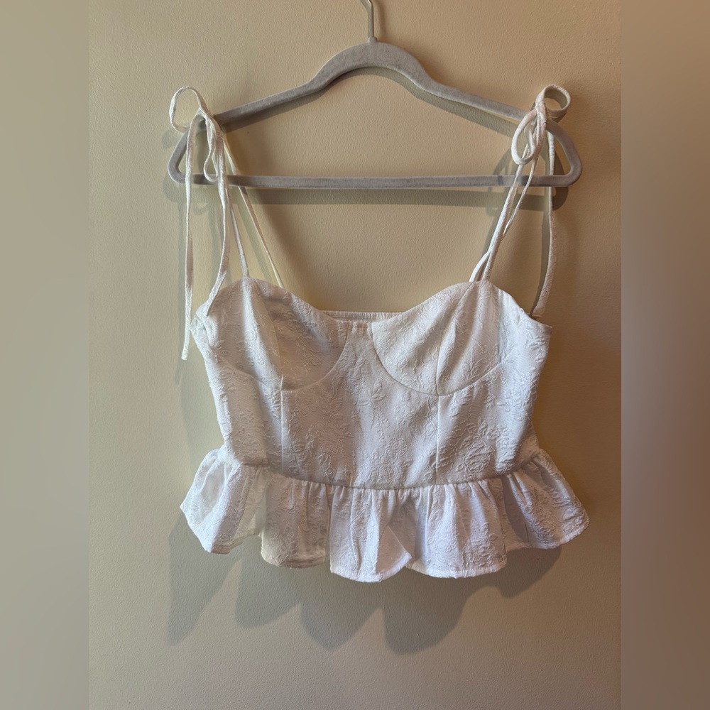 SHEIN White Textured Camisole Top